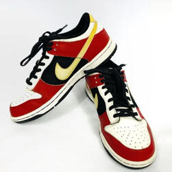 NIKE Vintage Dunk Low Red Black Leather Suede Sneakers